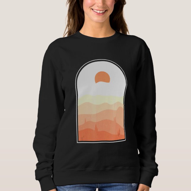 Moletom Boho Abstrato Art Desert Sunset Landscape Geometri (Frente)