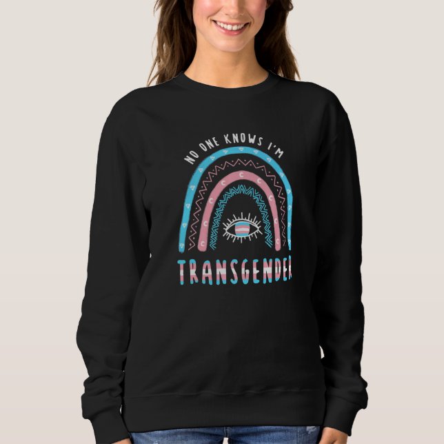 Moletom Boho Arco-Íris Ninguém Sabe Que Sou Transgênero   (Frente)
