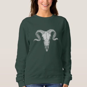 Moletom Boho Chic Green Sweet com Buffalo Skull