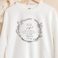 Boho Christian Sweatshirt Bíblia Verse Willows