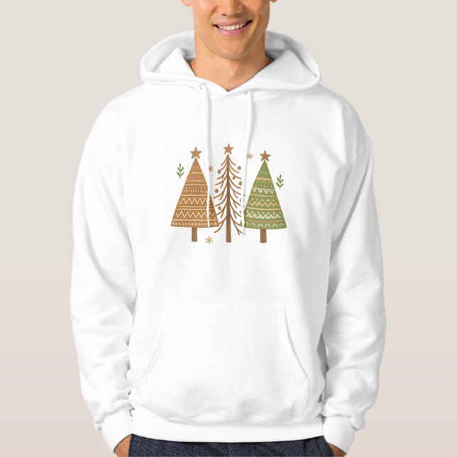 Moletom Boho Christmas Trees Neutral Holiday Style (Frente)