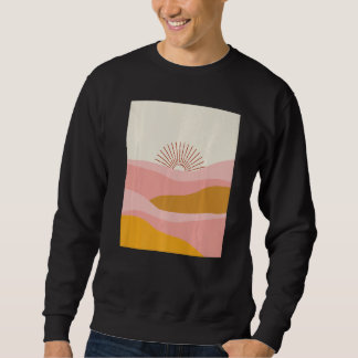 Moletom Boho Desert Sun Sunset Waves in Pink, Orange and C