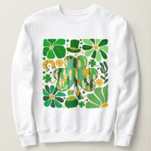 Boho Floral Glitter Rua Patrick Day Shamrock