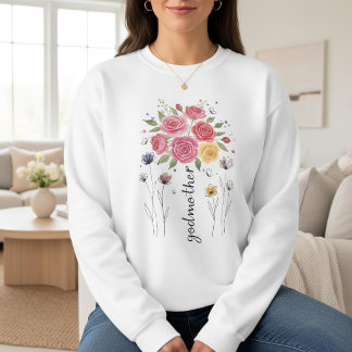 Moletom Boho Floral Godmother Bouque Mother’s Day Gift