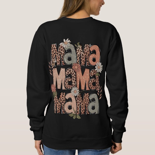 Moletom Boho Floral "Mama" Retro Sweatshirt (Verso)