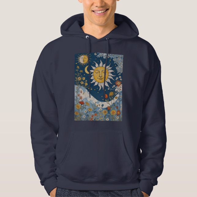 Moletom Boho Floral Patchwork Sun and Moon (Frente)