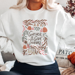 Moletom Boho Floral Reúne e Dê Obrigados