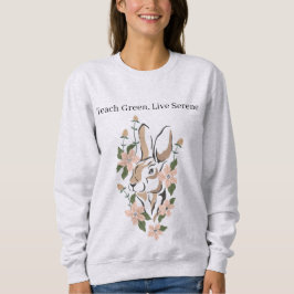 Moletom Boho Forest Floral Hare Teach Green Live Serene