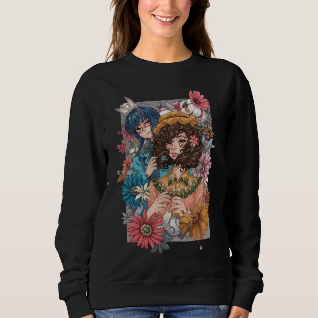 Moletom Boho Girl with Floral Sweatshirt (Frente)