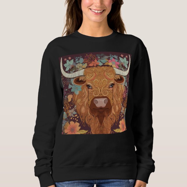 Moletom Boho Highland Cows (Frente)