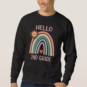 Moletom Boho Rainbow Heart For Teachers Women Hello segund