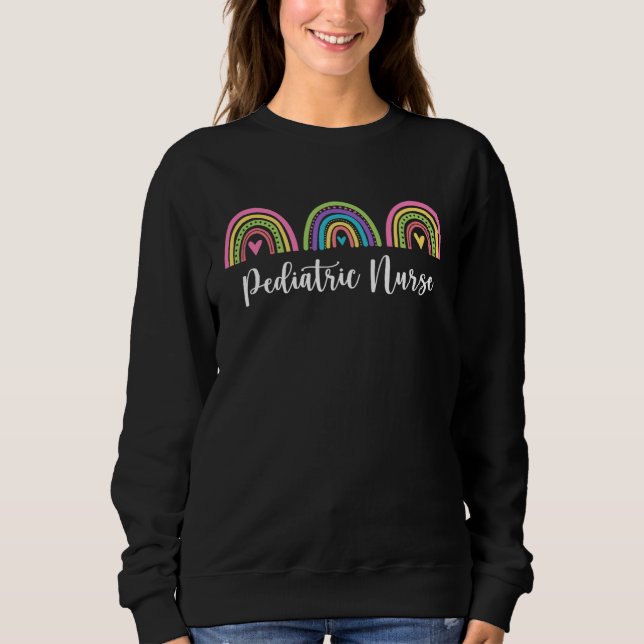 Moletom Boho Rainbows Pediatric RN Nursing Peds Nurse (Frente)