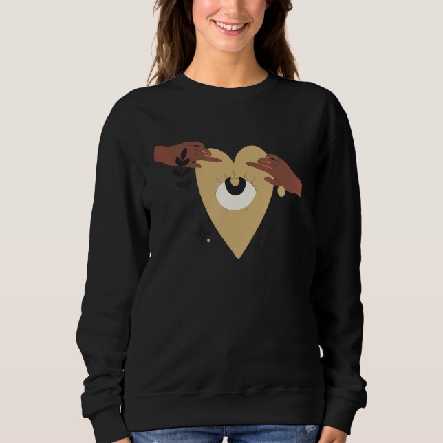 Moletom Boho Style Heart And Eye Mystic Alchemy (Frente)