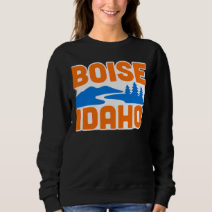 Moletom Boise Idaho Bold River, Mountain & Pine Tree