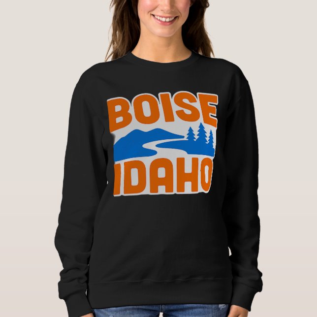 Moletom Boise Idaho | Bold River, Mountain & Pine Tree (Frente)