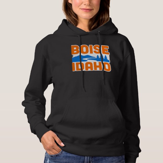 Moletom Boise Idaho | Bold River, Mountain & Pine Tree (Frente)