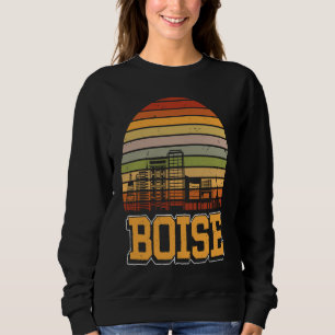 Moletom Boise Idaho EUA Retrô Vintage Pôr do Sol Silhueta 