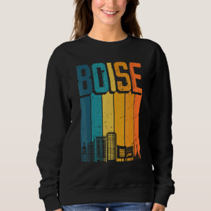 Moletom Boise Idaho Usa Retro Vintage Sunset Skyline Boise