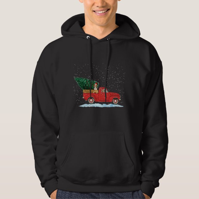 Moletom Bola Bela Com Vintage Red Pickup Christma (Frente)