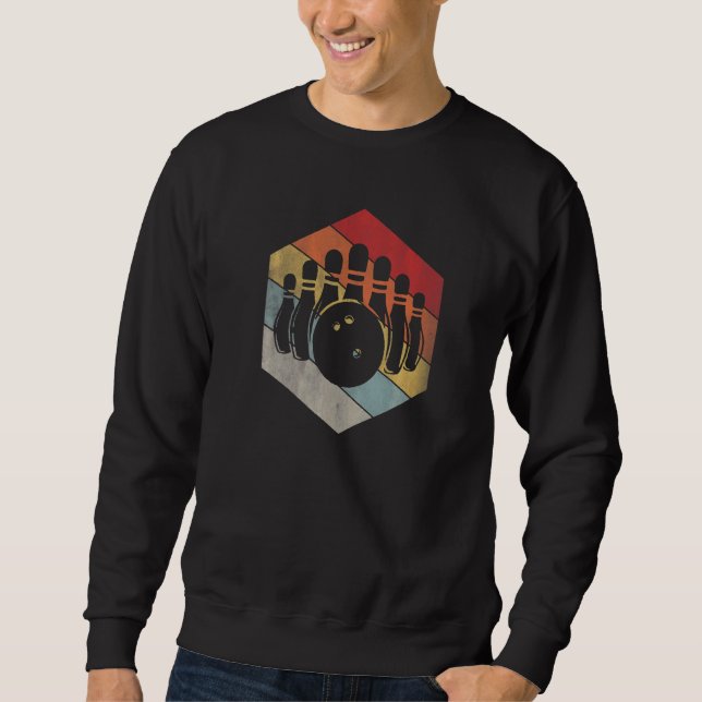 Moletom Bola de Boliche e Pinos Geométrico Distressed Vint (Frente)