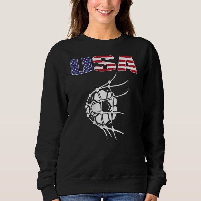 Moletom Bola De Futebol Americano Na Rede  Bandeira Dos EU (Frente)