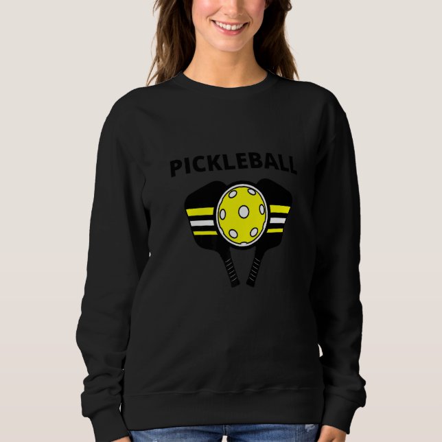 Moletom Bola De Picles Amarela E Preta E Pickleball Pa (Frente)