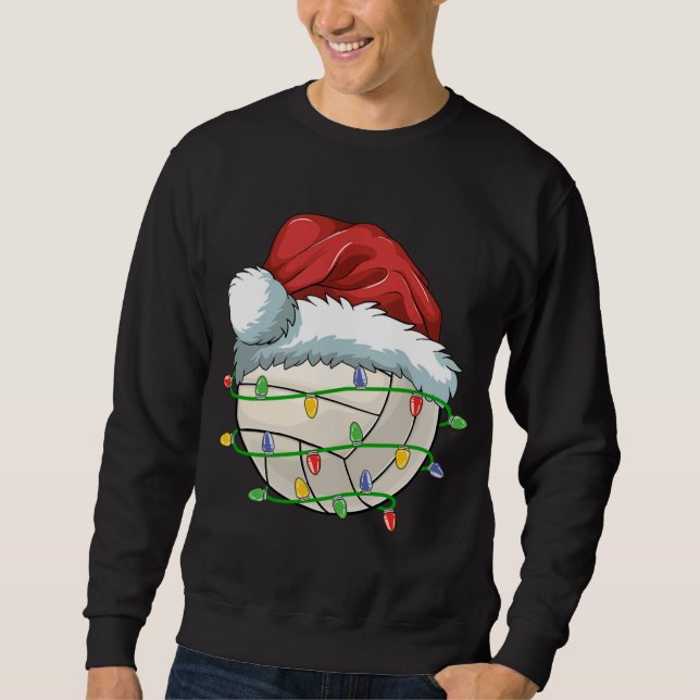 Moletom Bola de Voleibol de Natal Santa Hemorragia Ligeira (Frente)