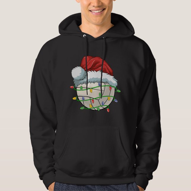 Moletom Bola de Voleibol de Natal Santa Hemorragia Ligeira (Frente)