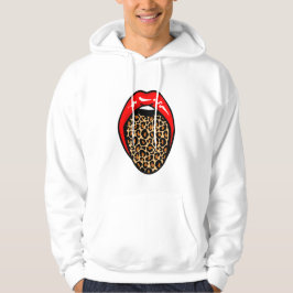 Moletom 🔥 Bold & Fierce: Língua do Leopardo Lábios Hoodie