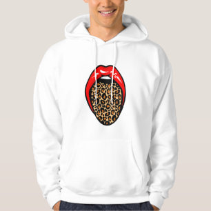 Moletom 🔥 Bold & Fierce: Língua do Leopardo Lábios Hoodie