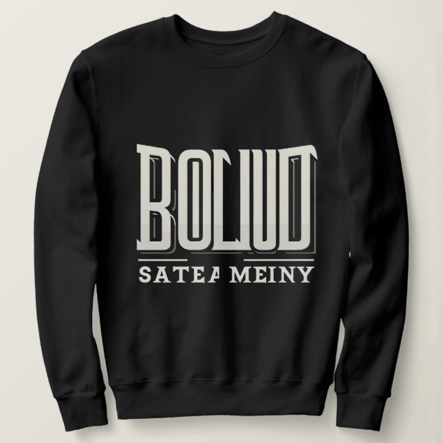 Moletom Bold Streetwear Typography – Black & White Urban T (Frente do Design)