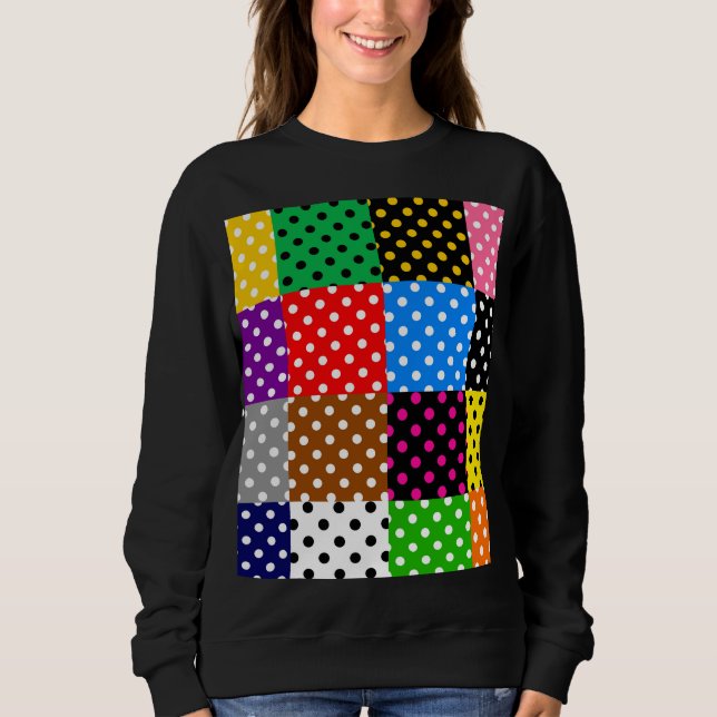 Moletom Bolinhas de Quilt de Patchwork Multicolor (Frente)