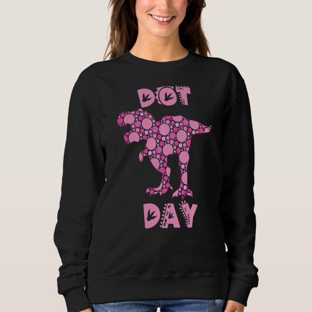 Moletom Bolinhas Rosa T Rex Dinosau do Dia Internacional d (Frente)