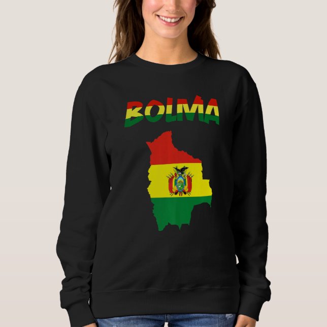 Moletom Bolivia Country Map Flag Bolivia Bolivian Flag Sou (Frente)