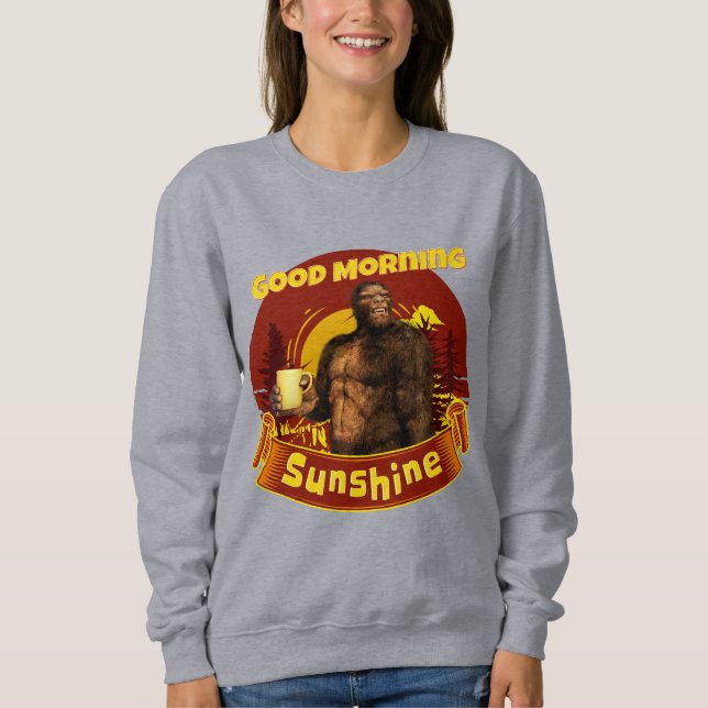 Moletom Bom Dia Sol Bigfoot Café Humor Arte (Frente)