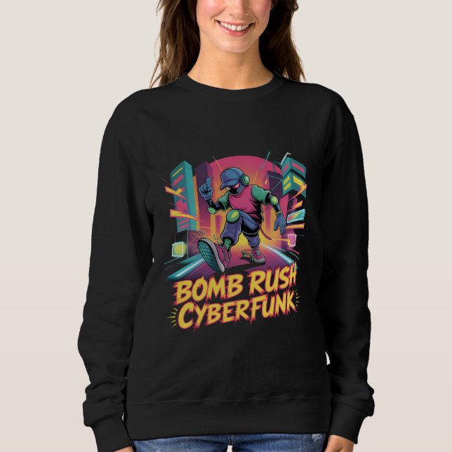Moletom Bomb Rush Cyberfunk – Rebelião de Rua Neon (Frente)