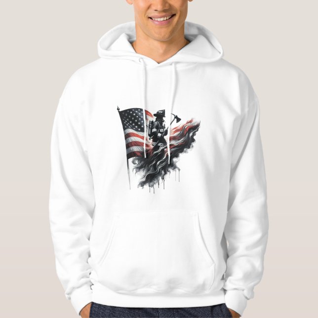 Moletom Bombeiro americano. Bandeira dos Estados Unidos. (Frente)
