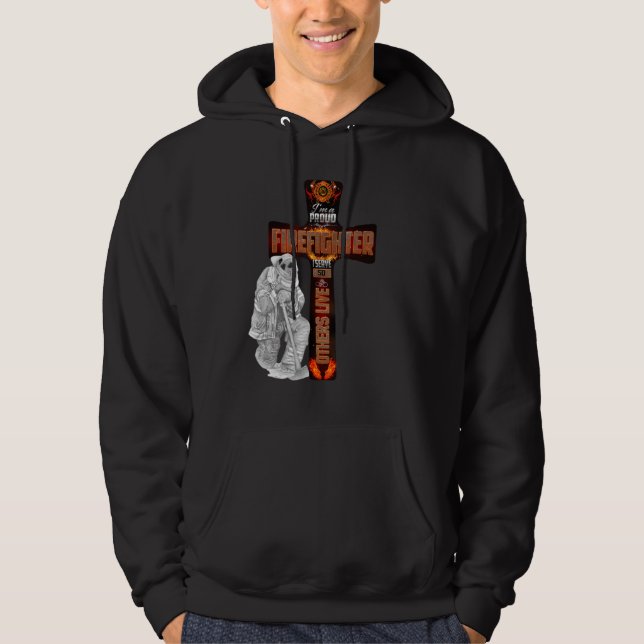 Moletom Bombeiros Cross & Prayer para Bombeiro e bombeiro (Frente)