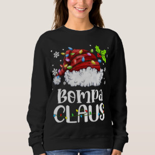 Moletom Bompa Claus Santa Hat Família de Natal Light Xmas