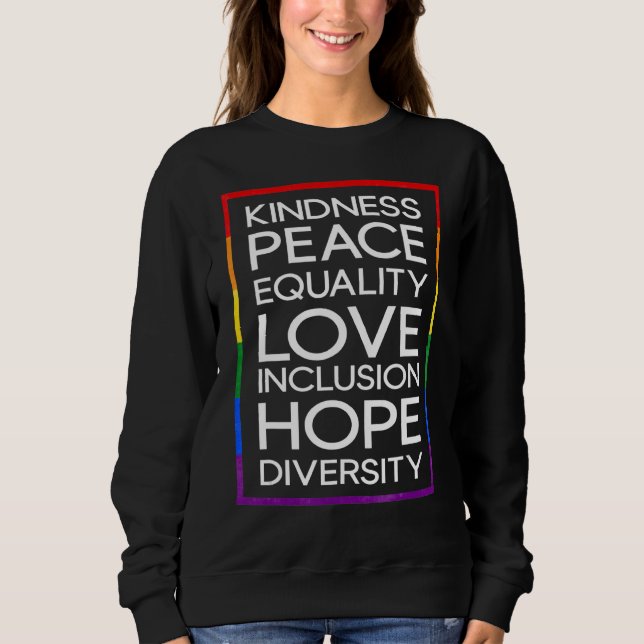 Moletom Bondade Paz Igualdade Amor Inclusão Diversidade L (Frente)