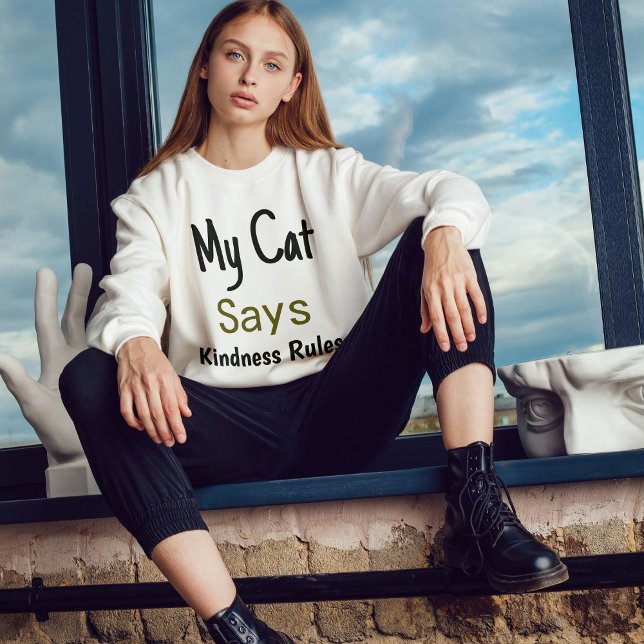 Moletom Bondade Resulta Gato Citando Diversão Moderna Femi (Criador carregado)