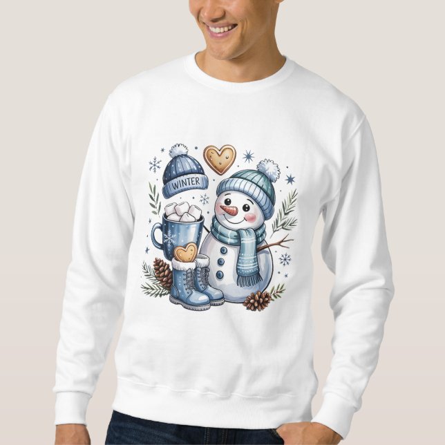 Moletom Boneco de Neve Aconchegante de Inverno  (Frente)
