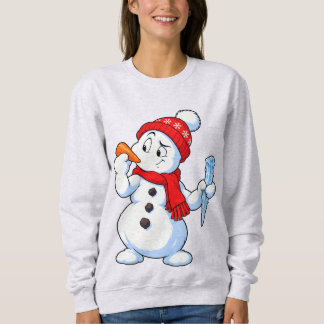 Moletom Boneco de Neve Engraçado Escolhendo um Cenoura ou