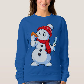 Moletom Boneco de Neve Engraçado Escolhendo um Cenoura ou