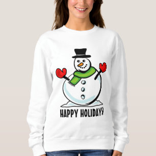 Moletom Boneco de neve fofo Feliz Natal branco