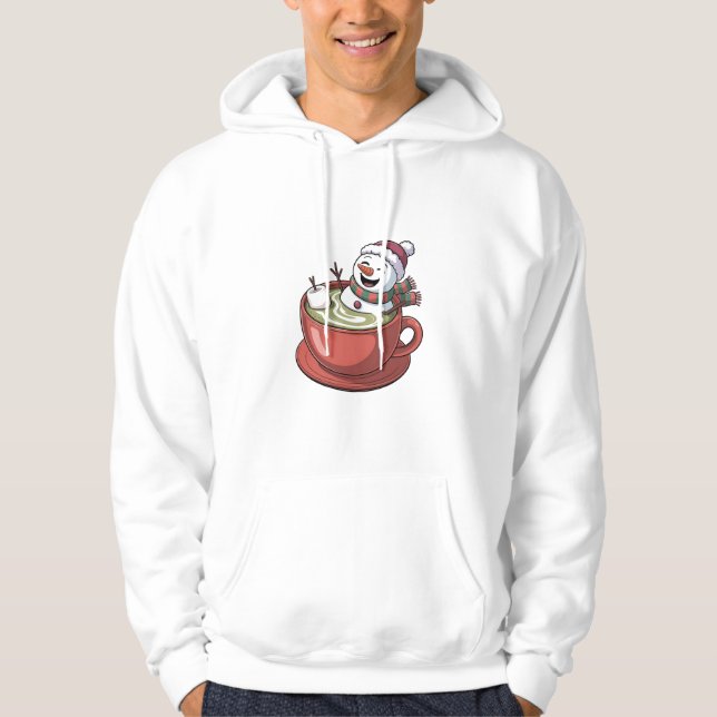 Moletom Boneco de Neve Tomando Banho em uma Bebida de Matc (Frente)
