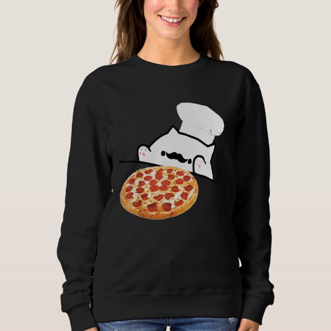 Moletom Bongo Cat Pizza Chef Memórias de Tanque (Frente)