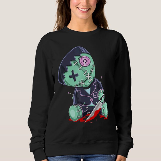 Moletom Bonita Bonita Boneca Voodoo Com Knife Halloween (Frente)