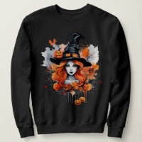 Bonita Bruxa Olhada Verde com Pumpkins