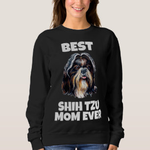 Moletom Bonita Cachorro Shih Tzu Melhor Mãe Ajustado Relax